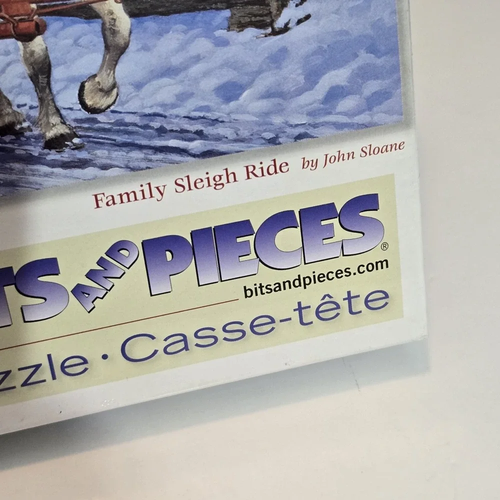 NEW SEALED Family Sleigh Ride Jigsaw Puzzle John Sloane 1000 Pc‎ Bits and Pieces